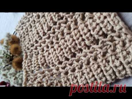 Соединила всего два узора и получилась такая красота🧶🍁вяжем спицами. knitting.