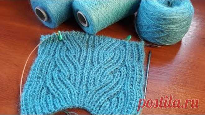 Джемпер патентным узором. Часть 1. Вяжем узор 1-8 ряды.