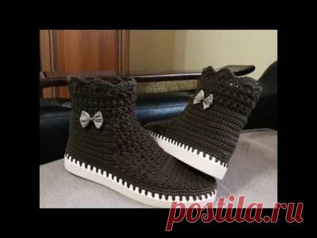 botine maro crosetate partea 2