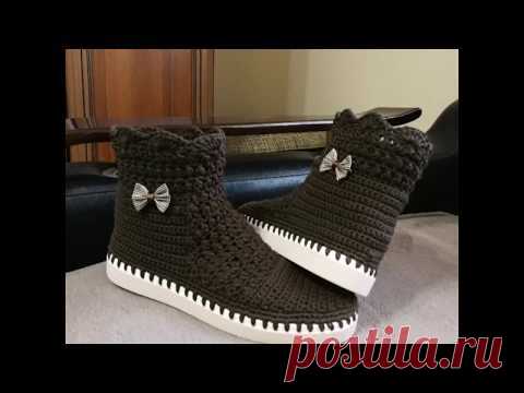 botine maro crosetate partea 2