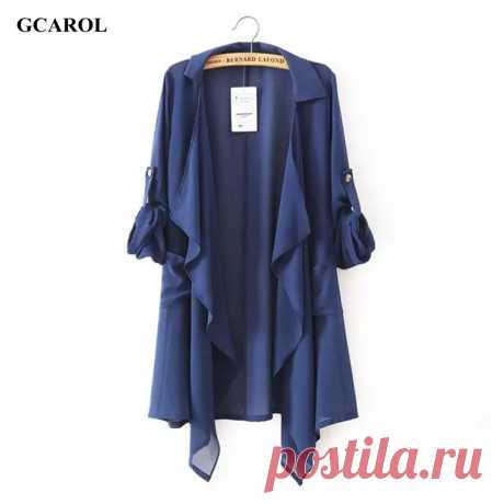 Women Asymmetric Length Sun Protection Coat Casual Fashion Long Thin Open Stitch Jacket Summer Spring Chiffon Coat пиджаки пиджак женский костюм женский купить в магазине GCAROL Apparel Store на AliExpress