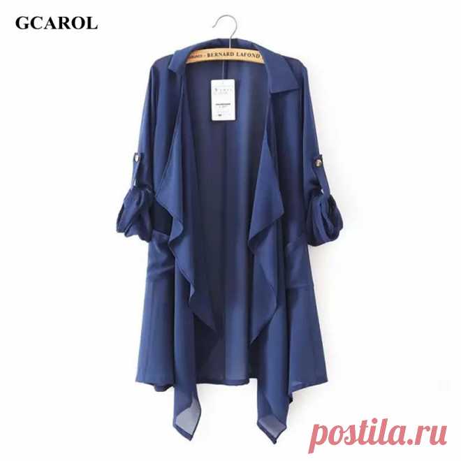 Women Asymmetric Length Sun Protection Coat Casual Fashion Long Thin Open Stitch Jacket Summer Spring Chiffon Coat пиджаки пиджак женский костюм женский купить в магазине GCAROL Apparel Store на AliExpress