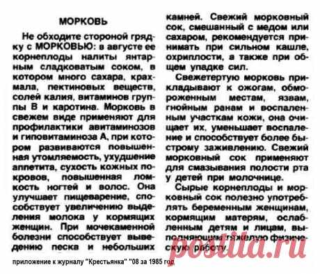 Морковь лечит