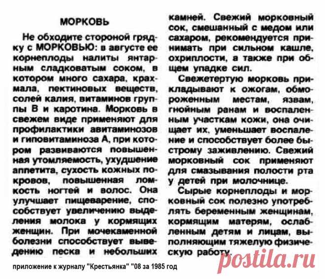Морковь лечит