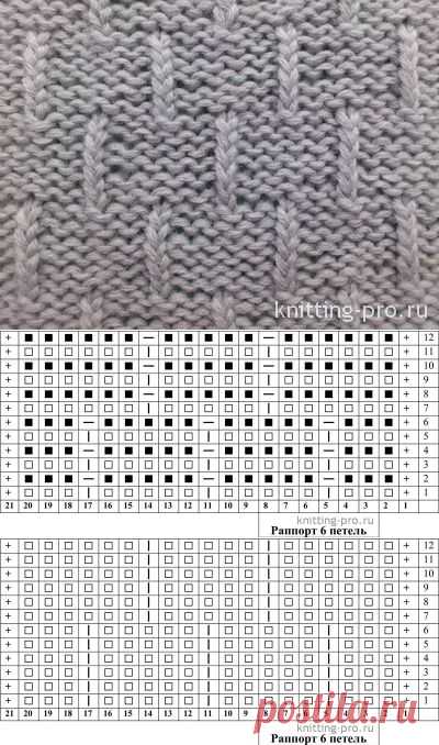 Узор "Вертикальные штрихи" - knitting-pro.ru - От азов к мастерству