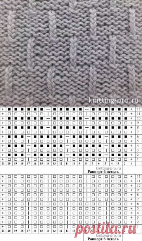 Узор &quot;Вертикальные штрихи&quot; - knitting-pro.ru - От азов к мастерству