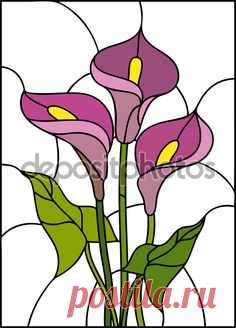 Ramo de flores de lirio - Ilustración de stock: 82358058