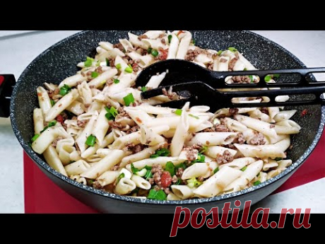 ПРОСТОЙ БЮДЖЕТНЫЙ И ОЧЕНЬ ВКУСНЫЙ УЖИН ИЗ МАКАРОН С ФАРШЕМ на скорую руку за 15 мин на каждый день - YouTube