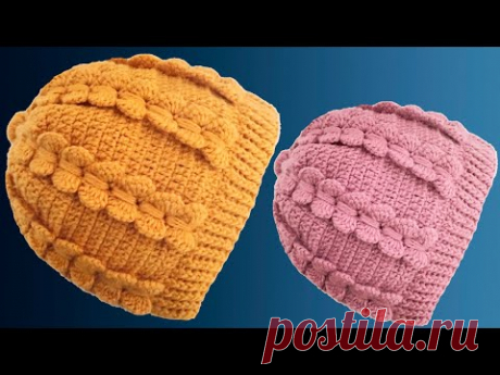 Gorro fácil tejido paso a paso Punto mariposa en Crochet