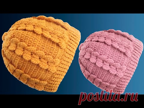 Gorro fácil tejido paso a paso Punto mariposa en Crochet