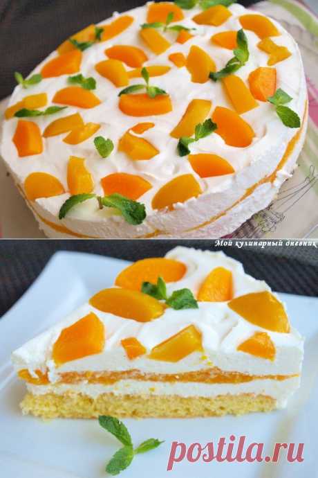 Персиковый торт с муссом из шампанского.