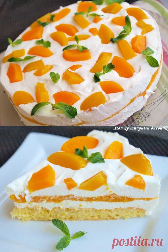 Персиковый торт с муссом из шампанского.