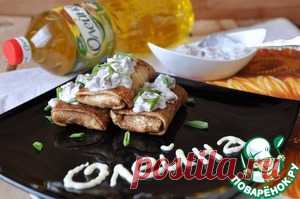 Блинчики с картофельным пюре и селедочным соусом - кулинарный рецепт