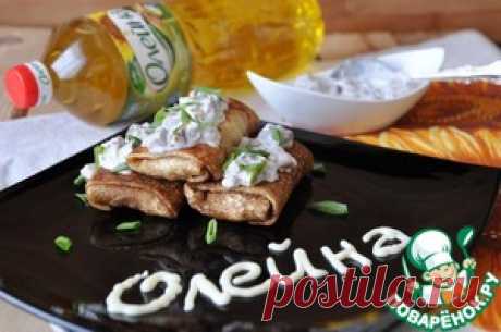 Блинчики с картофельным пюре и селедочным соусом - кулинарный рецепт