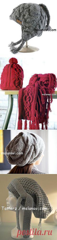 Шапки / Береты спицами. Подборка.