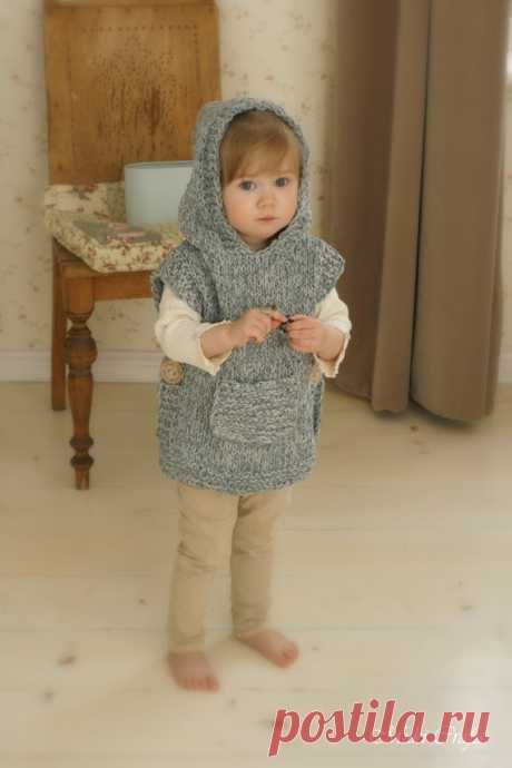 KNITTING PATTERN коренастый с капюшоном пончо Phoebe малышей от MukiCrafts