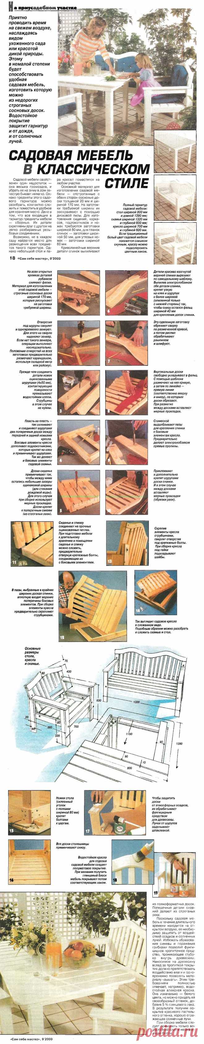 Садовая мебель в классическом стиле