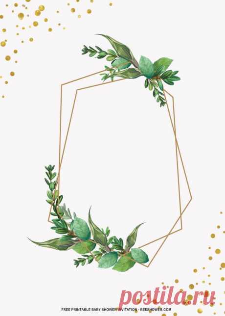 (FREE Printable) - Tropical Botanical Baby Shower Invitation Templates | Beeshower