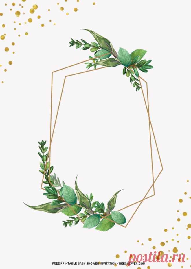(FREE Printable) - Tropical Botanical Baby Shower Invitation Templates | Beeshower