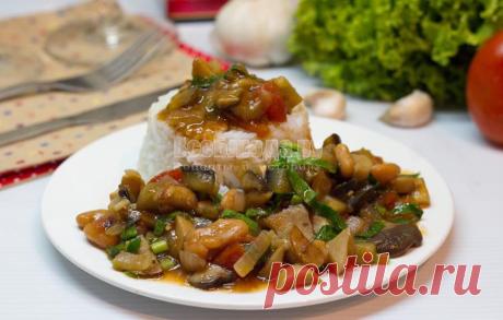 Рецепт грибов с овощами, грибы с баклажанами, фасолью и зеленью - рецепт с | Все Блюда