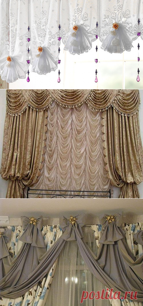 Как оформить шторы на кухне, спальне, гостиной: фото и видео уроки