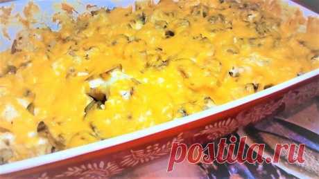 Запеченная ЦВЕТНАЯ КАПУСТА с ГРИБАМИ под сыром.