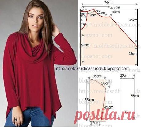 (36) Pinterest - Блуза. Готовая выкройка.. | шьем быстро и легко | Постила | The idea of a cut