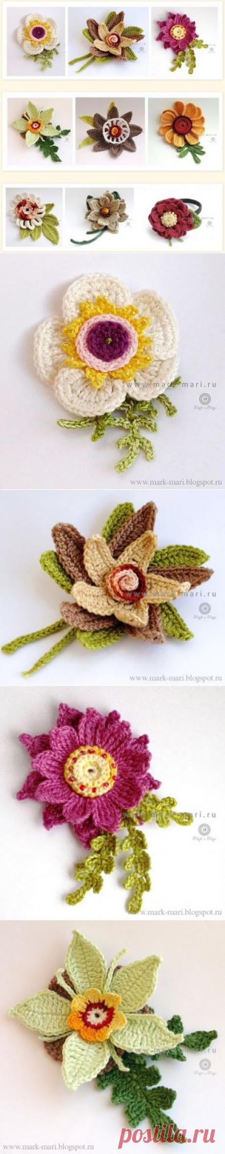 Вязаные цветочки от Mark-Mari