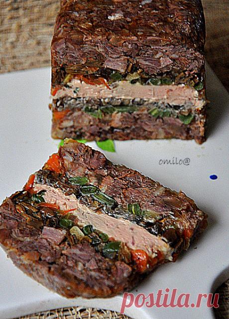 Террин из бычьих хвостов и фуа-гра (Braised Oxtail &amp; Foie-Gras Terrine)