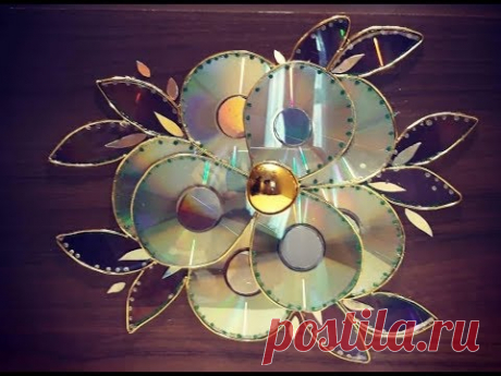 Decoração com CDs e DVDs,!(#02)Flor.