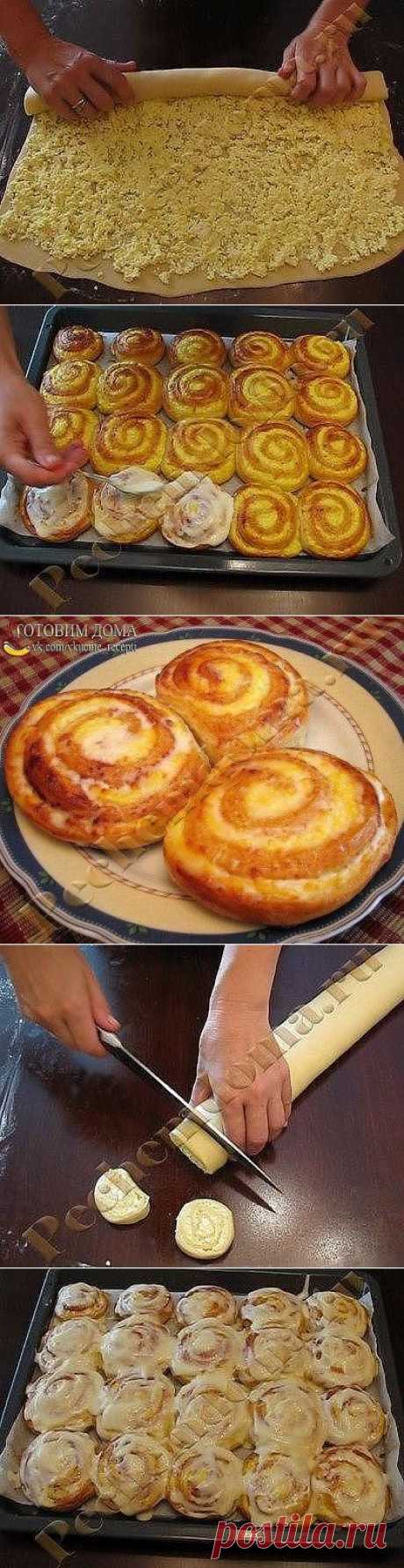 🍴 Творожные завитушки в сметанной заливке