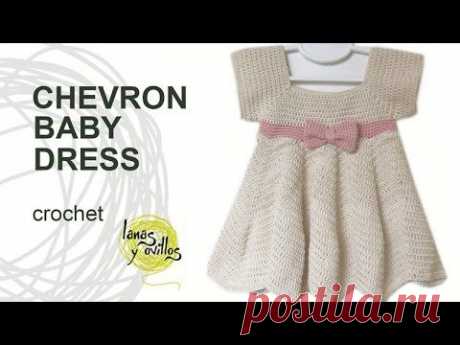 Tutorial Crochet Chevron Baby Dress in English