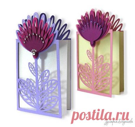 Схемы Зульфии Дадашовой: резная открытка "Цветок" | КАРТОНКИНО.ru