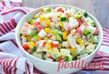 Нежный салат с крабовыми палочками - пошаговый рецепт с фото на Повар.ру