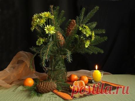 Натюрморты Новогодний букет