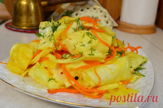 Оригинальная капуста в горячей заливке. Обалденно вкусная капуста. | Марина Ломака | Яндекс Дзен