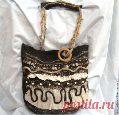 Сумка валяная Мерцание в стиле бохо - сумка валяная коричневая,сумка коричневая валяная