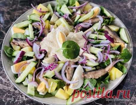 Салат со шпротами, пошаговый рецепт на 1114 ккал, фото, ингредиенты - Елена