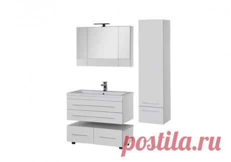 Тумба Верона 100 подкатная с 2 ящиками купить в Москве в интернет-магазине сантехники color-style.ru