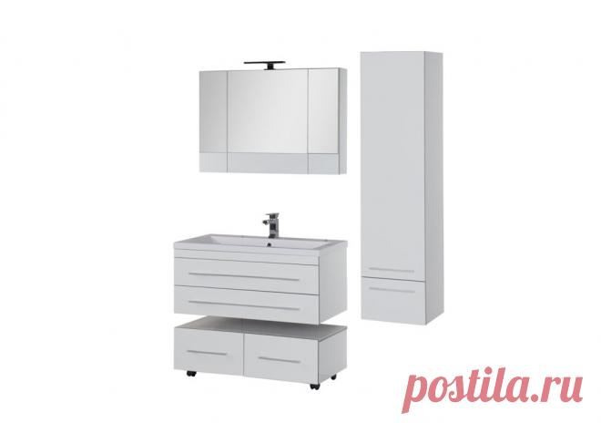 Тумба Верона 100 подкатная с 2 ящиками купить в Москве в интернет-магазине сантехники color-style.ru