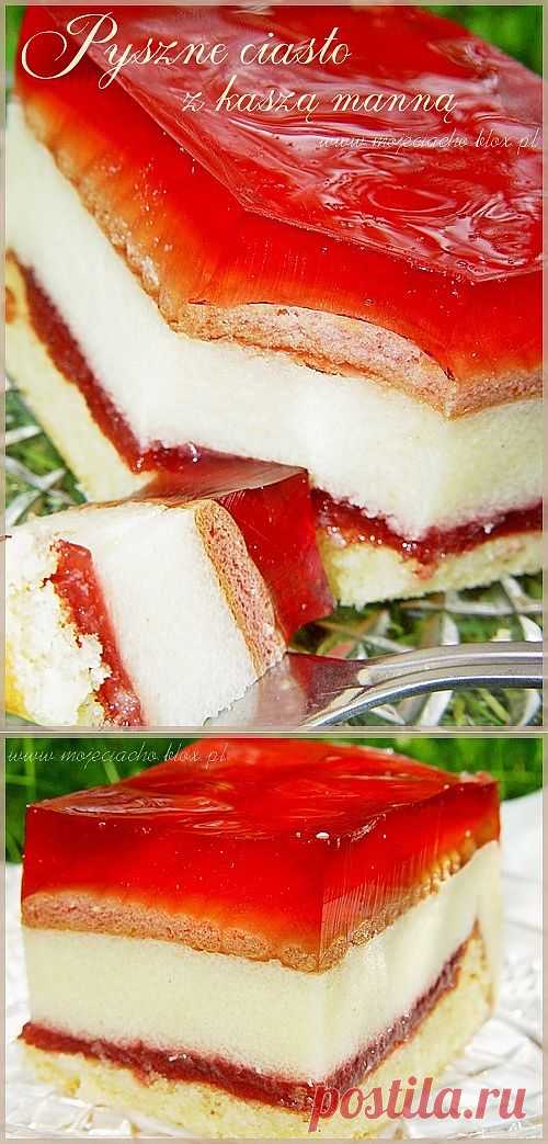 Пляцок из каши манной и галаретки.