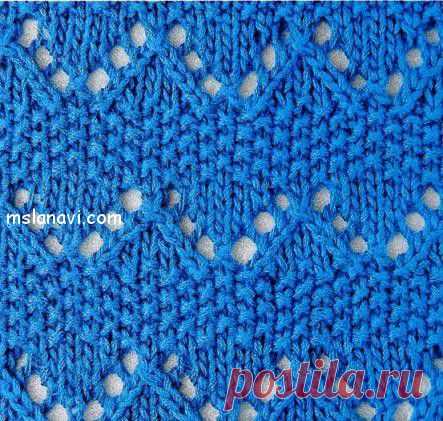Ажурный узор спицами №30 | Вяжем с Ланой