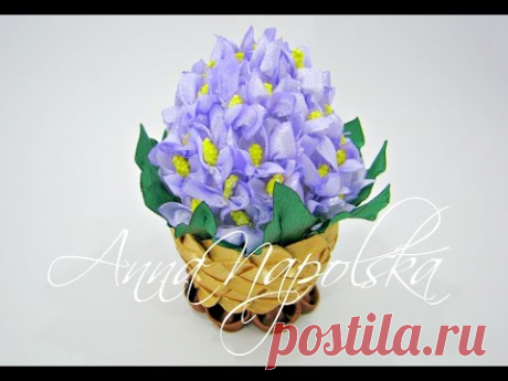 Писанка &quot;Бузок&quot; канзаши. Пасхальное яйцо &quot;Сирень&quot; своими руками. Easter egg &quot;Lilac&quot; kanzashi