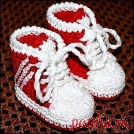 пинетки кеды крючком