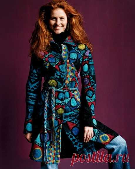 Пальто в технике фриформ схемы. Irish crochet, coat, freeform | Домоводство для всей семьи.