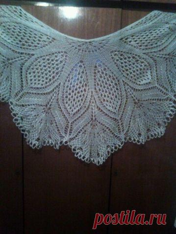 Шаль по схеме салфетки подсолнух / Вязание спицами / Вязание для женщин спицами. Схемы