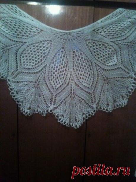 Шаль по схеме салфетки подсолнух / Вязание спицами / Вязание для женщин спицами. Схемы