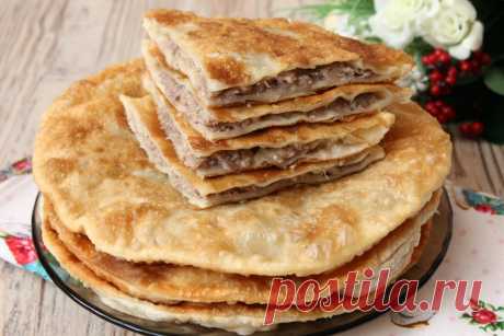 Вкуснейшие тонкие лепешки с мясом и сыром на сковороде: будут посочнее чебуреков | Я Готовлю... | Яндекс Дзен
