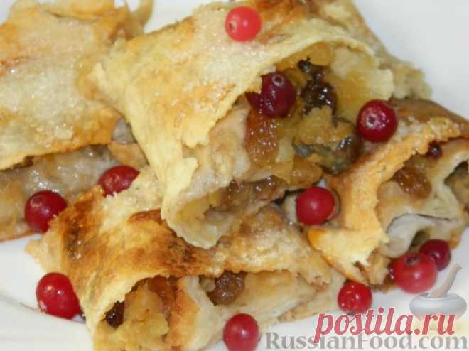 Рецепт: Ленивый яблочный штрудель на RussianFood.com