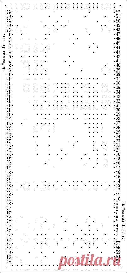 Просмотр рисунка перфокарты с раппортом 24 петли, пересчёт на две фонтуры, печать перфокарты